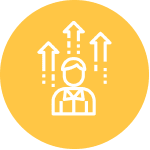 Person and up arrows icon.