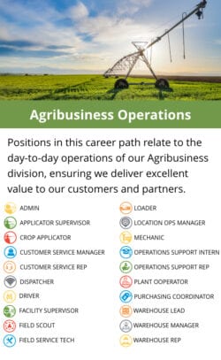 Agribusiness Operations: Positions in this career path relate to the day-to-day operations of our Agribusiness division, ensuring we deliver excellent value to our customers and partners.