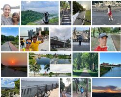 Collage of people participating in the walk for WEllness.