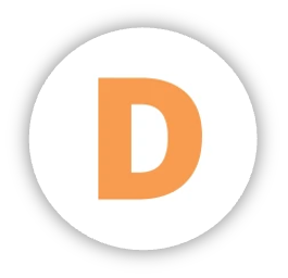 This is an image of an orange letter "D" for Diversity.